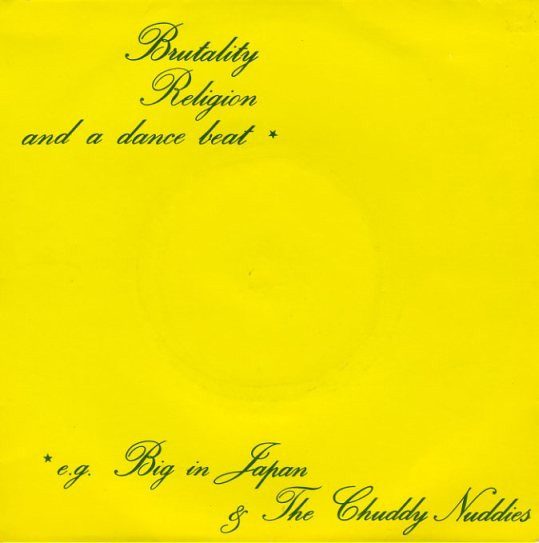 Big In Japan – Brutality, Religion And A Dance Beat (knockoff album cover)