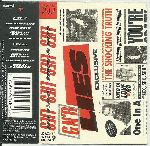 Guns N' Roses – G N' R Lies (original album cover)