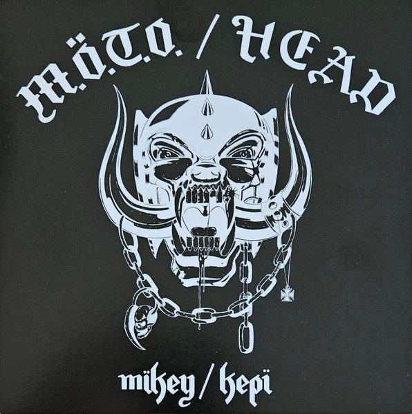Kepi Ghoulie / Mikey Erg – M.O.T.O. / Head (knockoff album cover)