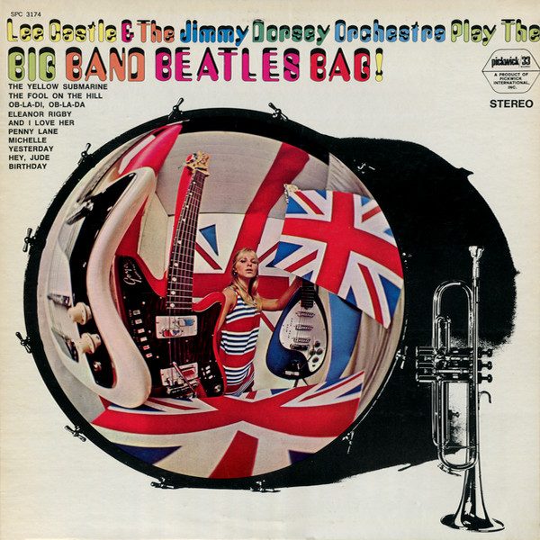 Lee Castle – Lee Castle & The Jimmy Dorsey Orchestra Play The Big Band Beatles Bag! (knockoff album cover)