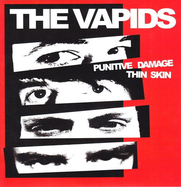 The Vapids – Punitive Damage / Thin Skin (knockoff album cover)