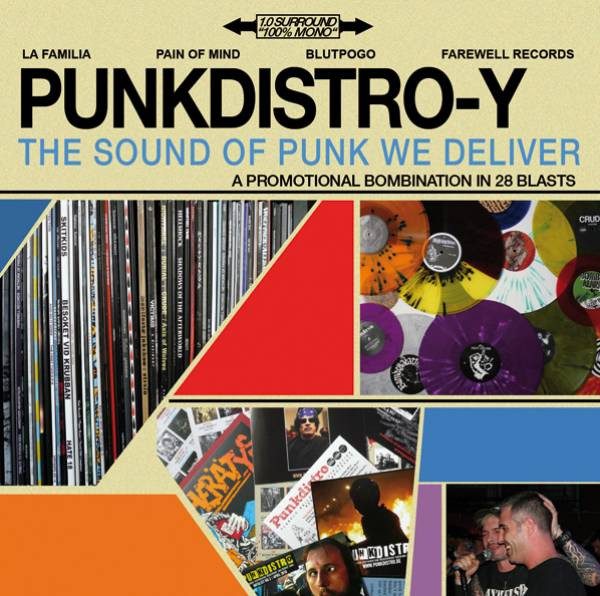 Various – Punkdistro-Y A Promotional Bombination In 28 Blasts! (knockoff album cover)